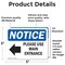 Signmission Please Use Main Entrance Left Arrow Sign, Vinyl Decal, 5in W x 3.5in L, 2PK OS-2PACK-NS-D-35-L-17615 - alternate 3